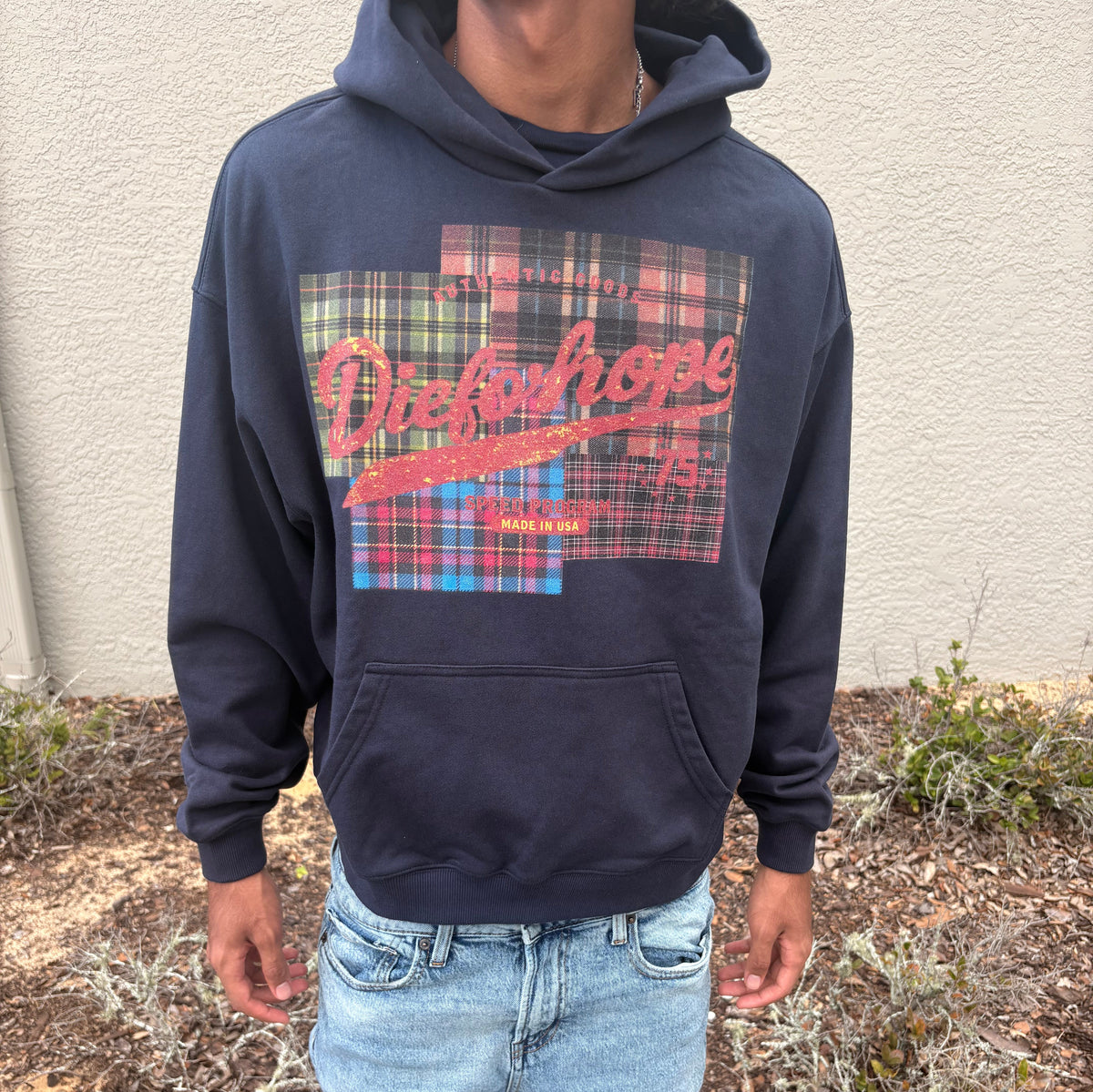 PLAIDED HOODIE(NEW)